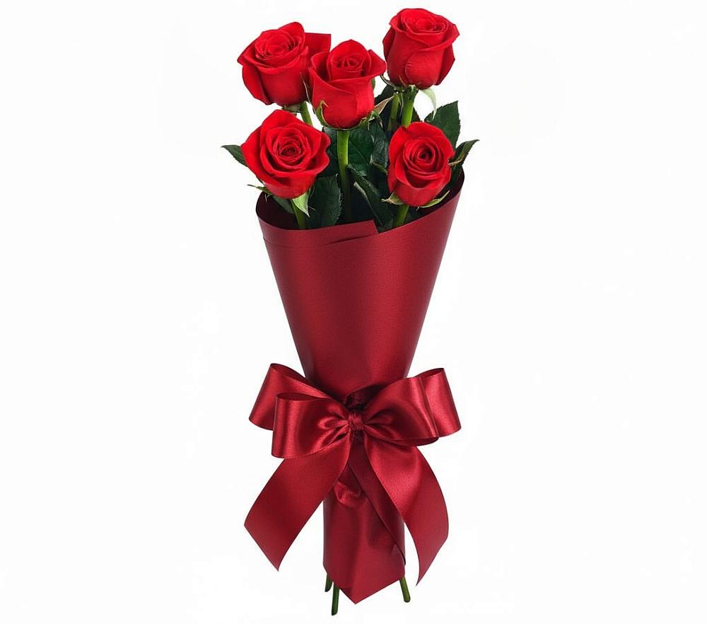 Букет 5 Красных роз Эдлесс Лав в Орловке Воронежской области