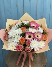 Букет цветов из:  Розы, Герберы и Хризантемы #REPLACE_PRED# Орловке Воронежской области
