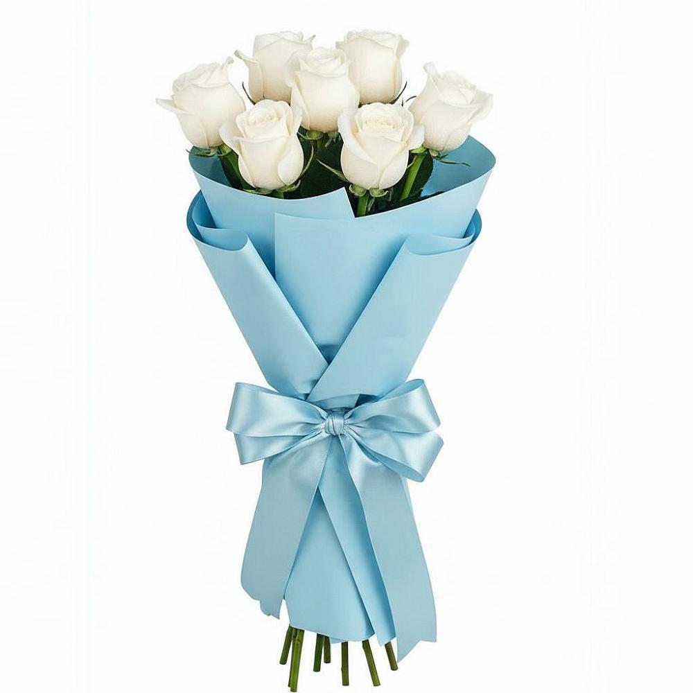 Букет 7 белых роз Проуд в Орловке Воронежской области