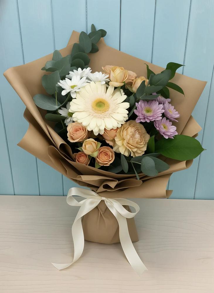 Букет цветов из: Герберы и Хризантемы в Орловке Воронежской области