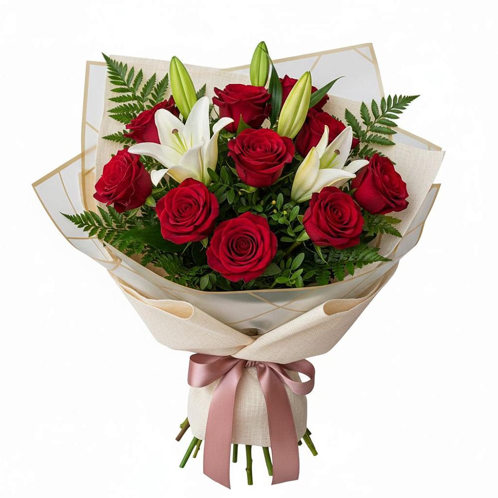 Букет цветов из: Лилии и Розы в Орловке Воронежской области