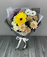 Букет цветов из:  Розы, Герберы и Хризантемы #REPLACE_PRED# Орловке Воронежской области