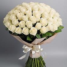 Букет 101 беля роза Белоснежка в Орловке Воронежской области