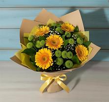 Букет цветов из:  Герберы и Хризантемы в Орловке Воронежской области