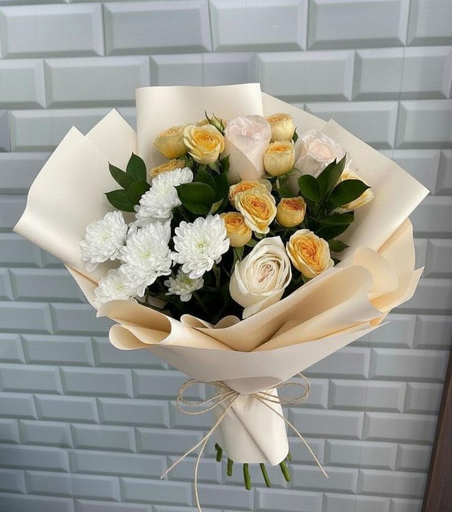 Букет цветов из: Розы и Хризантемы в Орловке Воронежской области