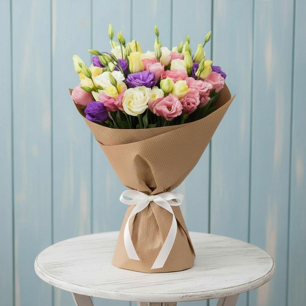 Букет цветов из: Лизиантусы в Орловке Воронежской области