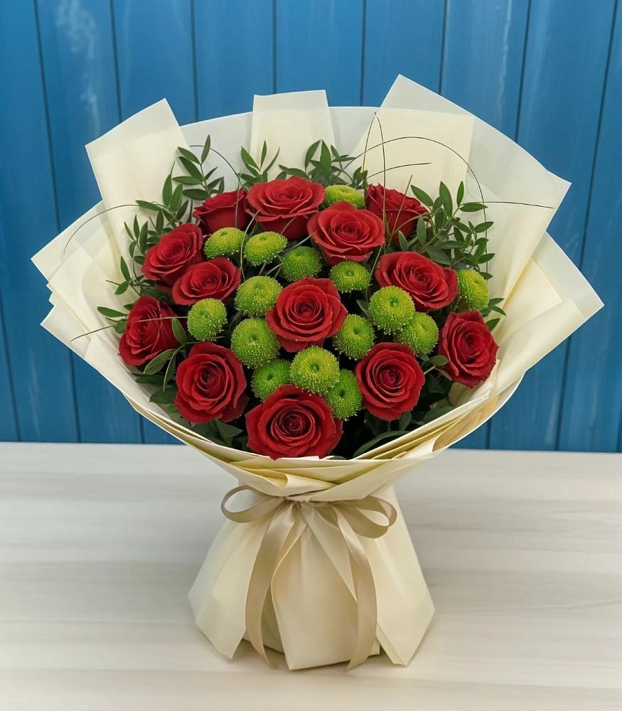 Букет цветов из: Розы и Хризантемы в Орловке Воронежской области