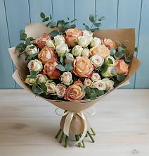 Букет цветов из:  Альстромерии и Розы #REPLACE_PRED# Орловке Воронежской области