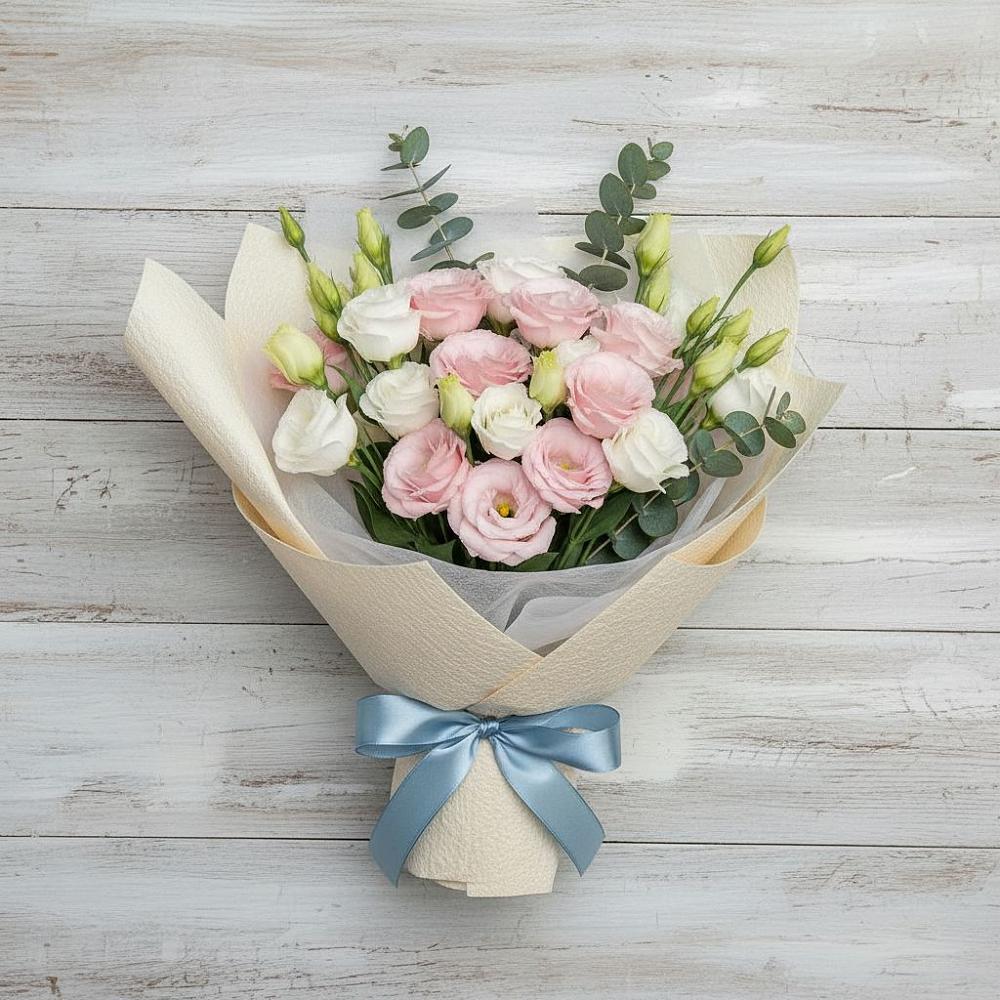 Букет цветов из: Лизиантусы в Орловке Воронежской области